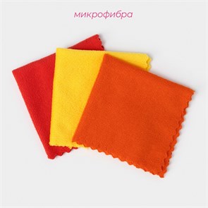 Салфетка для уборки Доляна 30х30см, микрофибра, 3шт 4121