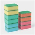 Губка для посуды с абразивным слоем Макси 9х6х3,5см, 10шт/уп 4110 - фото 9332