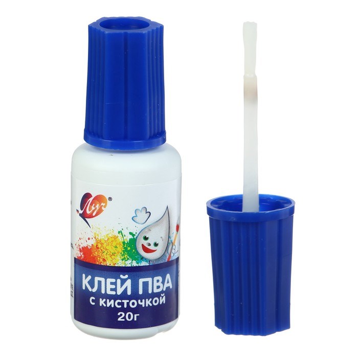 Клей ПВА Луч с кисточкой, 20г 4061 - фото 9210