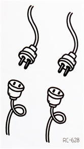 Переводное тату Розетки и вилки 10 х 6 см 01916