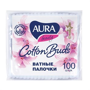 Ватные палочки Aura, 100шт в пакете 3937