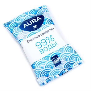 Влажные салфетки Aura освежающие, 10шт 3939