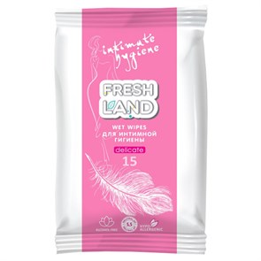 Влажные салфетки д/интимной гигиены FreshLand, 15шт 4003